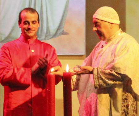 Swami Roberto is lighting the Flame of Joy